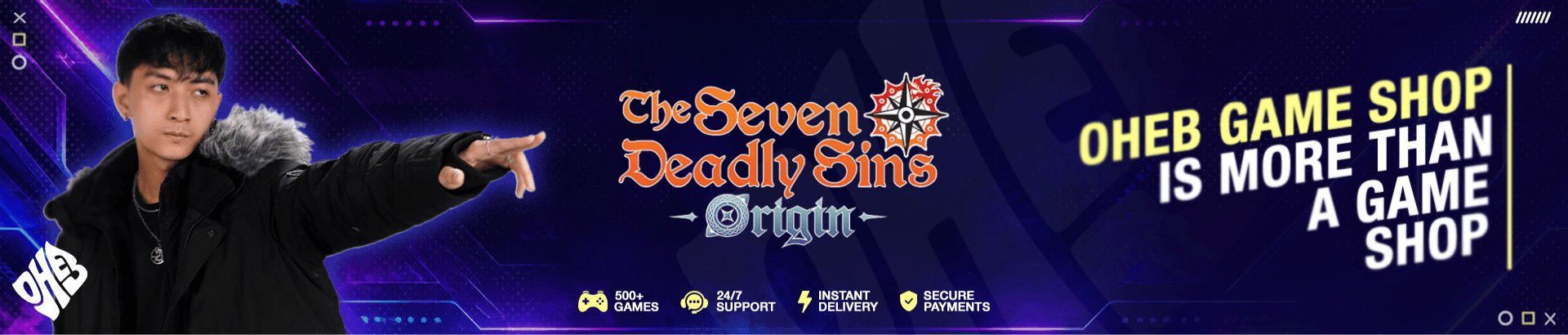 The Seven Deadly Sins: Origin Log In banner